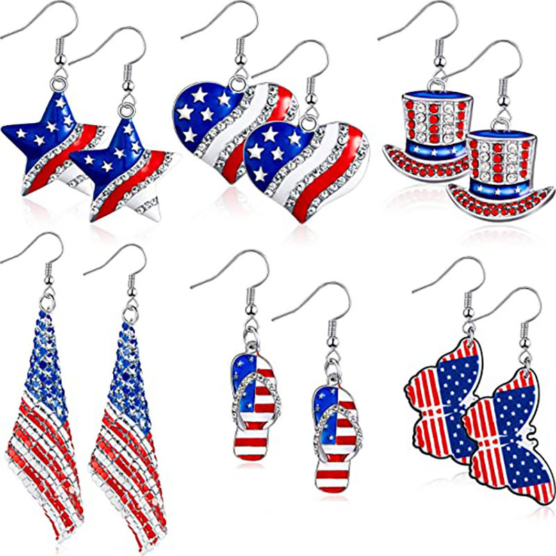 American Flag Earrings USA Dro - Women Accessories Usa ulasan dan harga
