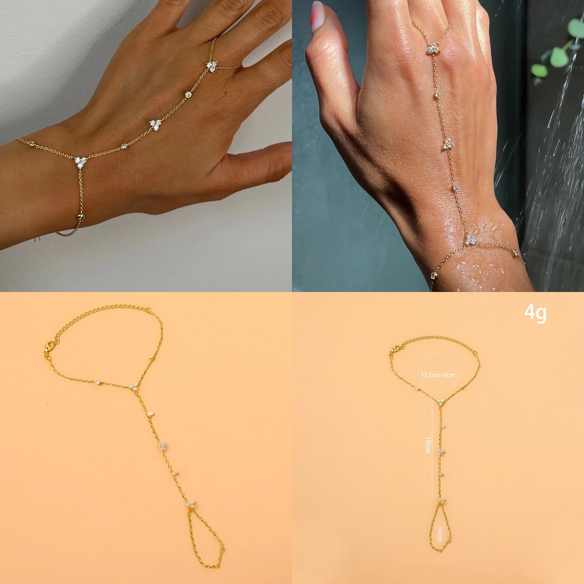 Crystal Fingerless Hand Chain  - Women'S Accessories Amazon ulasan dan harga