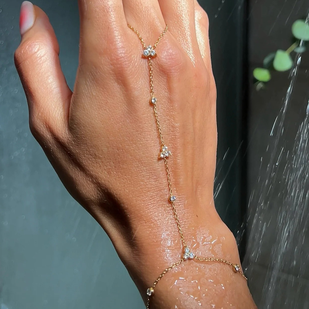 Crystal Fingerless Hand Chain  - Women'S Accessories Amazon ulasan dan harga