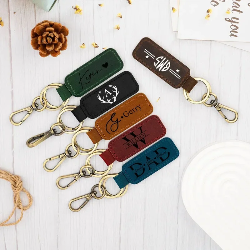 Laser Custom Logo Leather Keyc - Women Accessories Logo ulasan dan harga