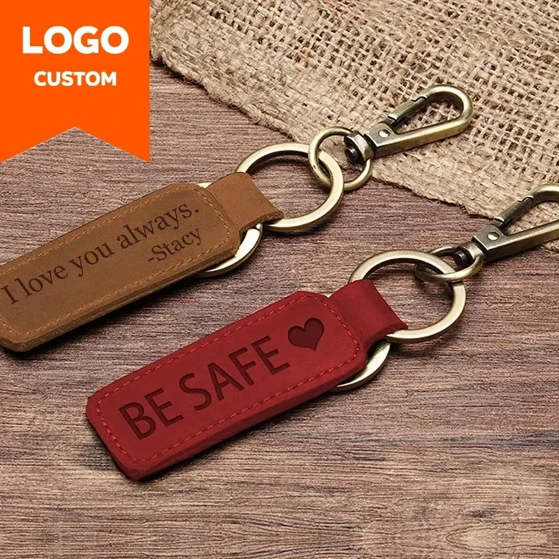 Laser Custom Logo Leather Keyc - Women Accessories Logo ulasan dan harga