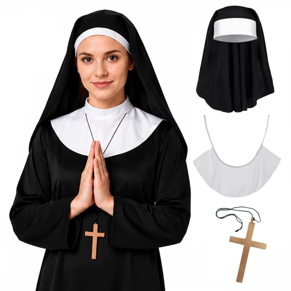 1/3Pcs Creative Nun Costume Se - Women'S Victorian Era Accessories ulasan dan harga