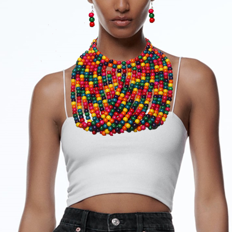 African style wood bead fringe - Women'S Accessories Amazon ulasan dan harga