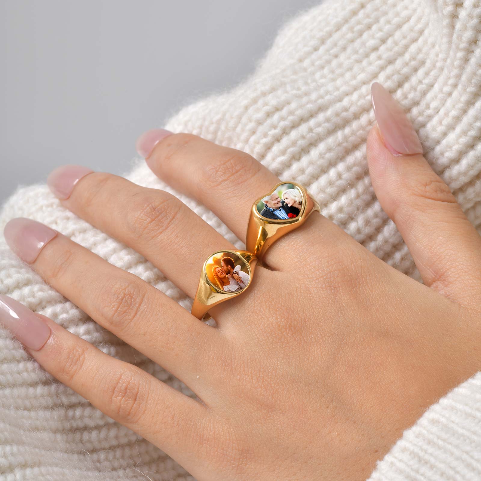 Custom Photo Signet Ring for W - Women Accessories Logo ulasan dan harga