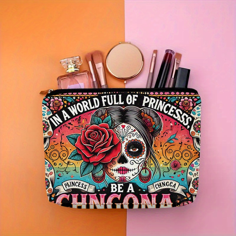 A Flower and skull cosmetic ba - Women Accessories Pouch ulasan dan harga