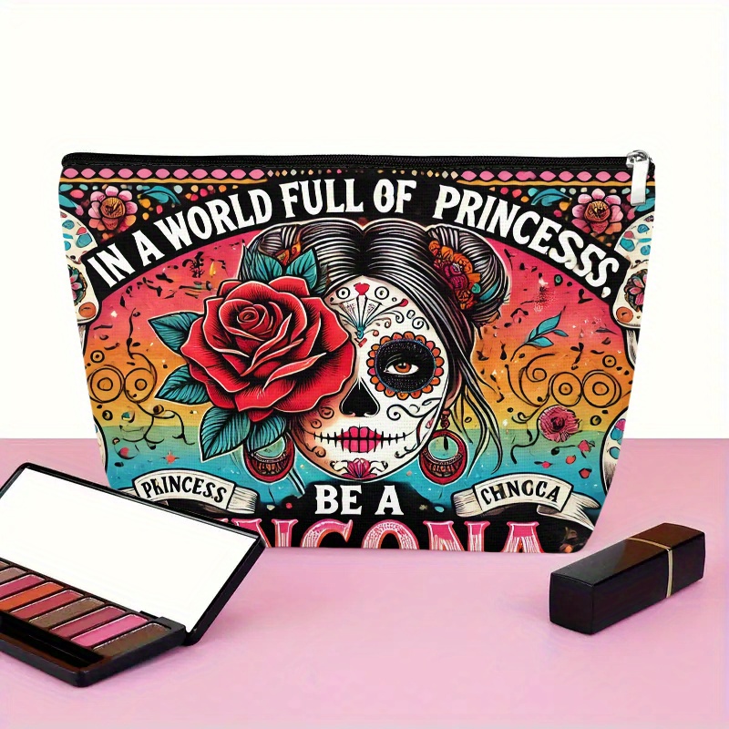 A Flower and skull cosmetic ba - Women Accessories Pouch ulasan dan harga