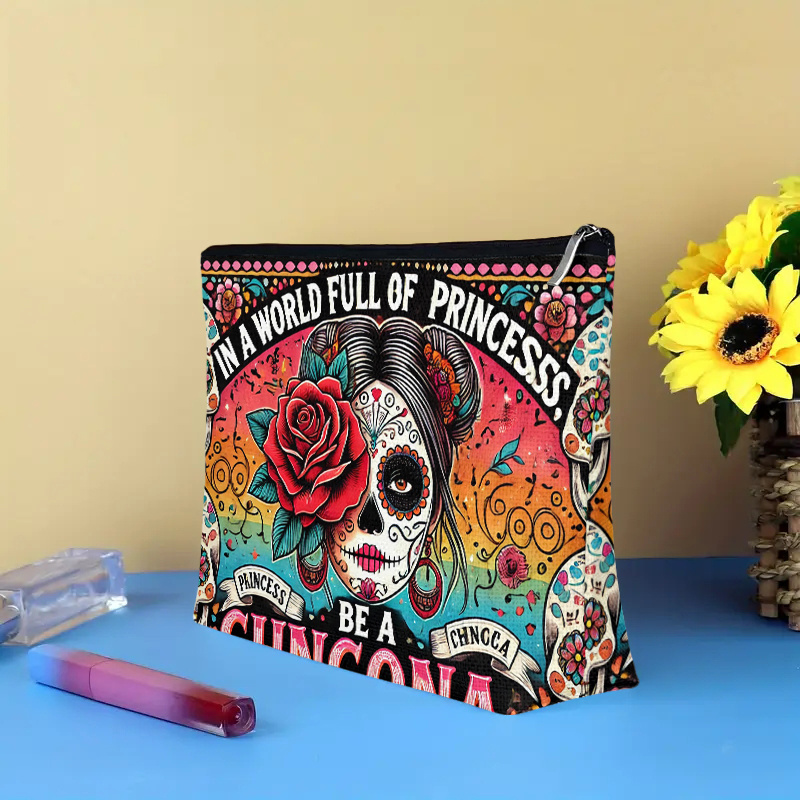 A Flower and skull cosmetic ba - Women Accessories Pouch ulasan dan harga
