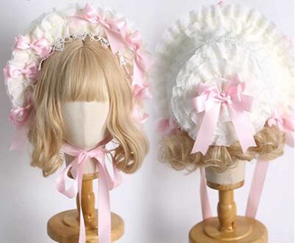 Lolita Lace Bonnet Hat Women V - Women'S Victorian Era Accessories ulasan dan harga