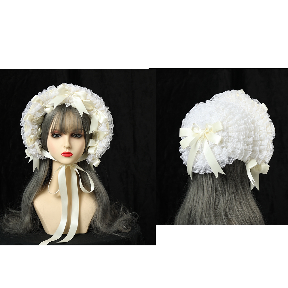 Lolita Lace Bonnet Hat Women V - Women'S Victorian Era Accessories ulasan dan harga