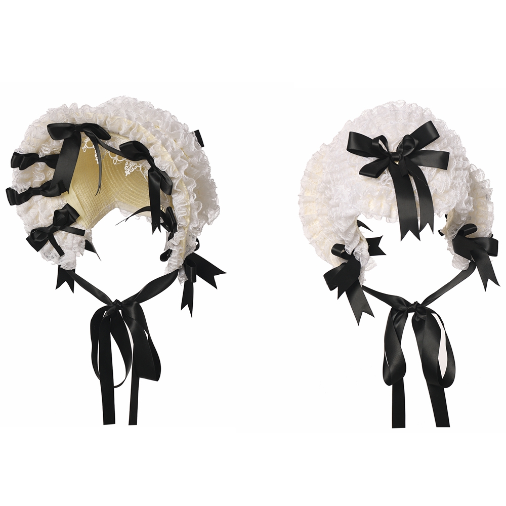 Lolita Lace Bonnet Hat Women V - Women'S Victorian Era Accessories ulasan dan harga